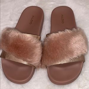 Faux Fur Slides